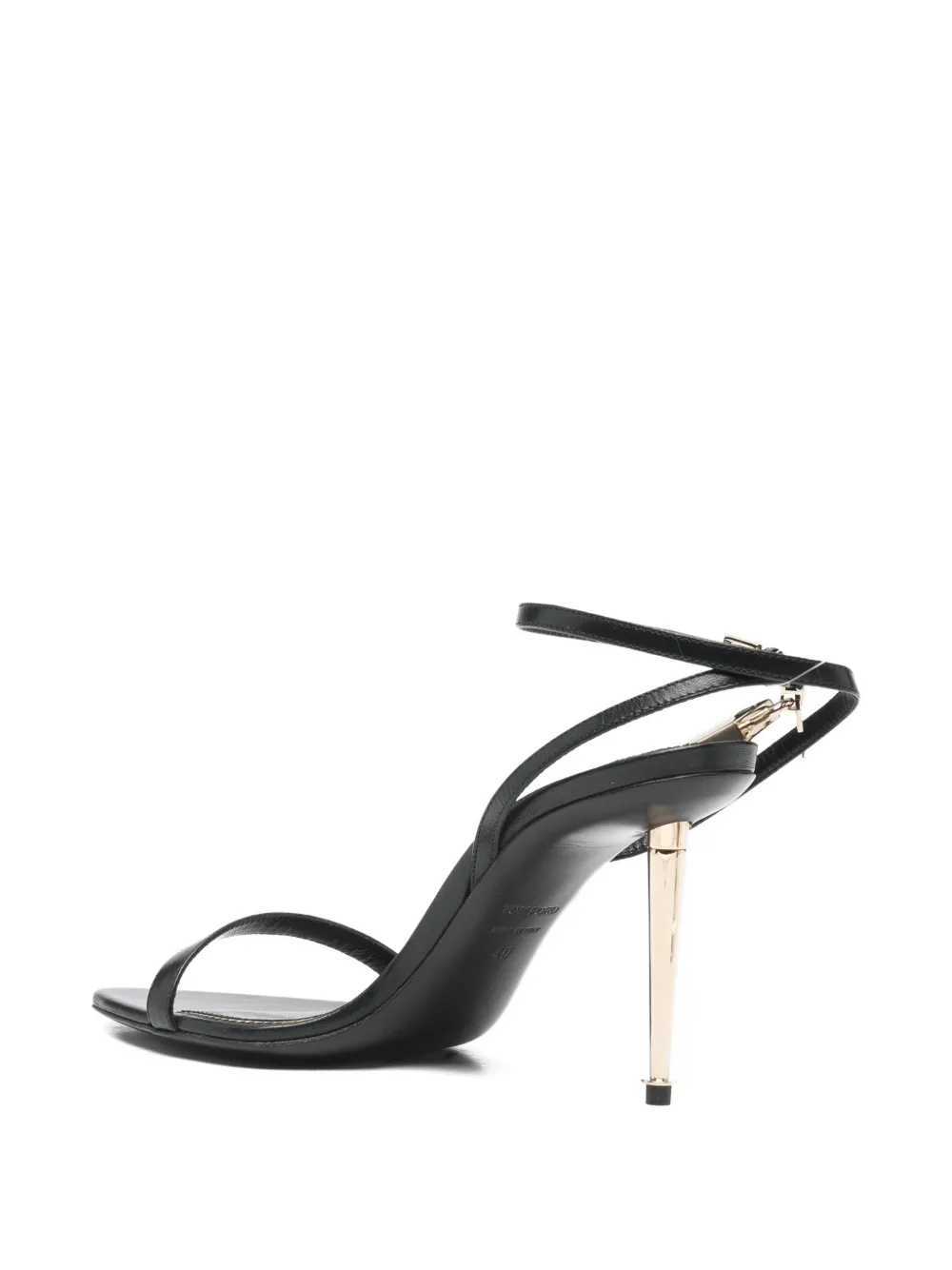 TOM FORD 105 leren sandalen met hangslot-detail Zwart