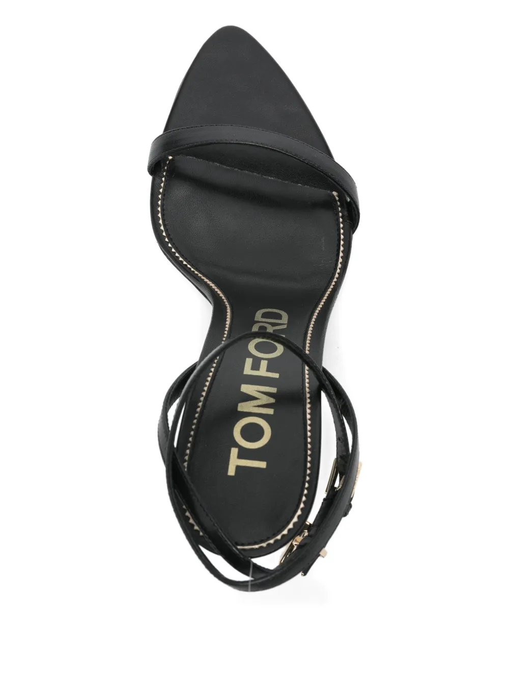 TOM FORD 105 leren sandalen met hangslot-detail Zwart
