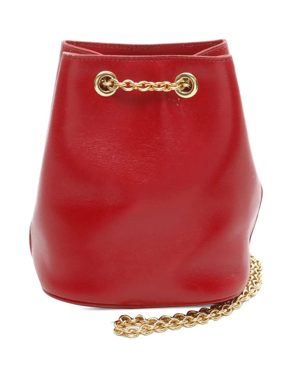Celine Pre-Owned 2011 Leather Drawstring Chain bucket bag - レッド Celine Pre-Owned 2011 Leather Drawstring Chain bucket bag - レッド