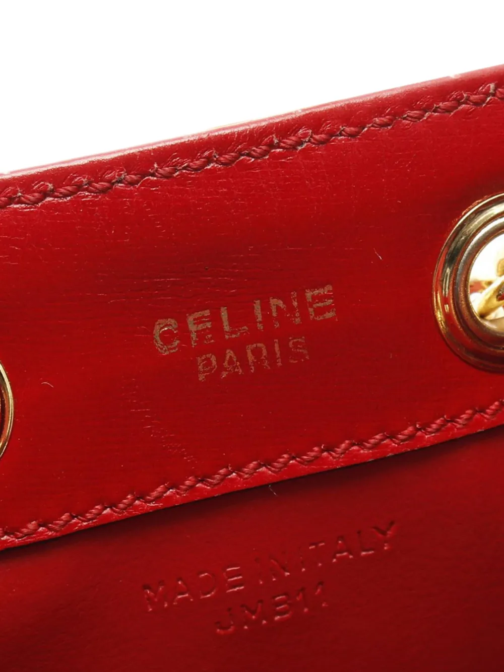 Pre-owned Celine 2011 Leather Drawstring Chain Bucket Bag In Red