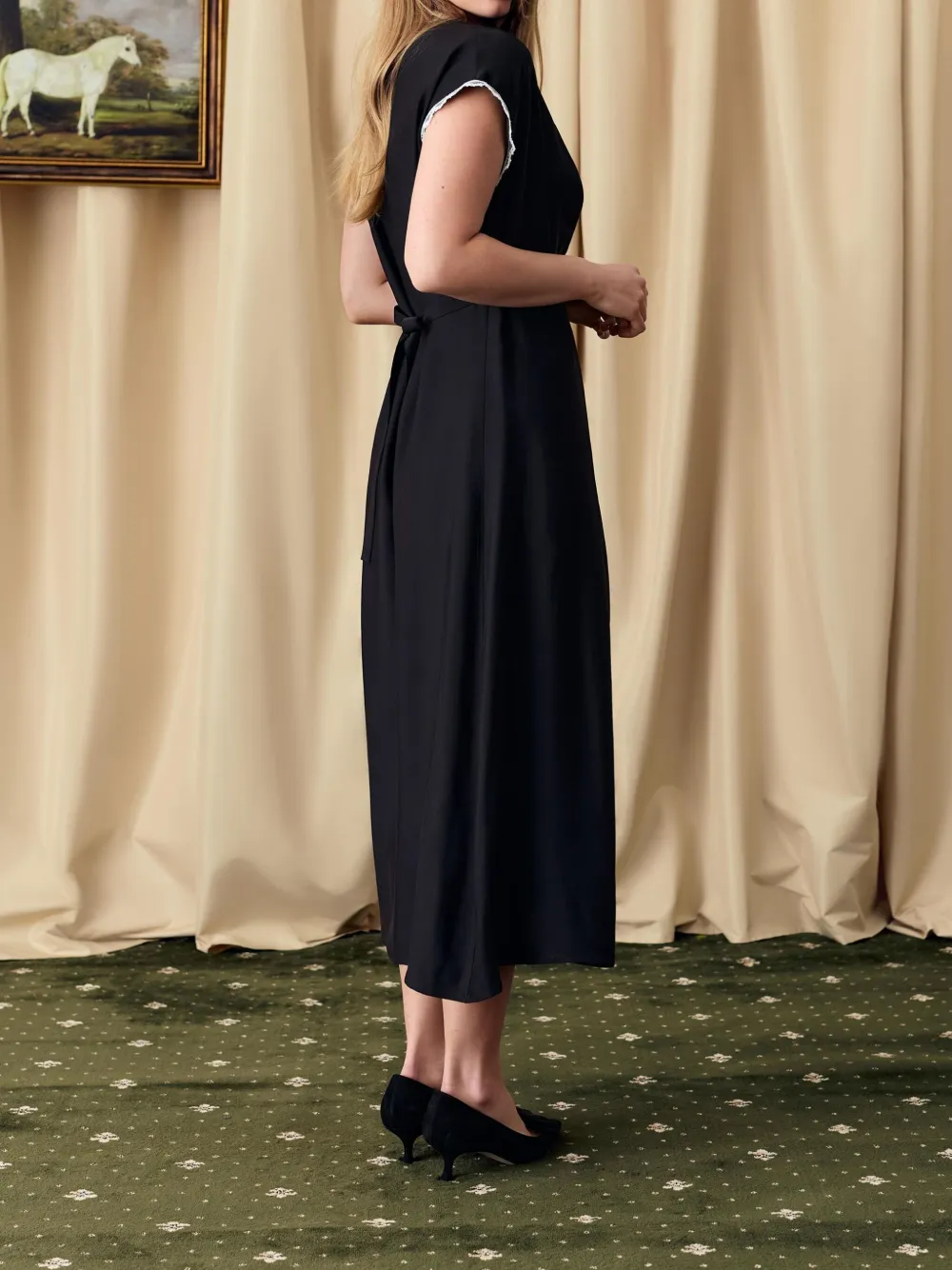 Sleeper Poppi midi-jurk Zwart