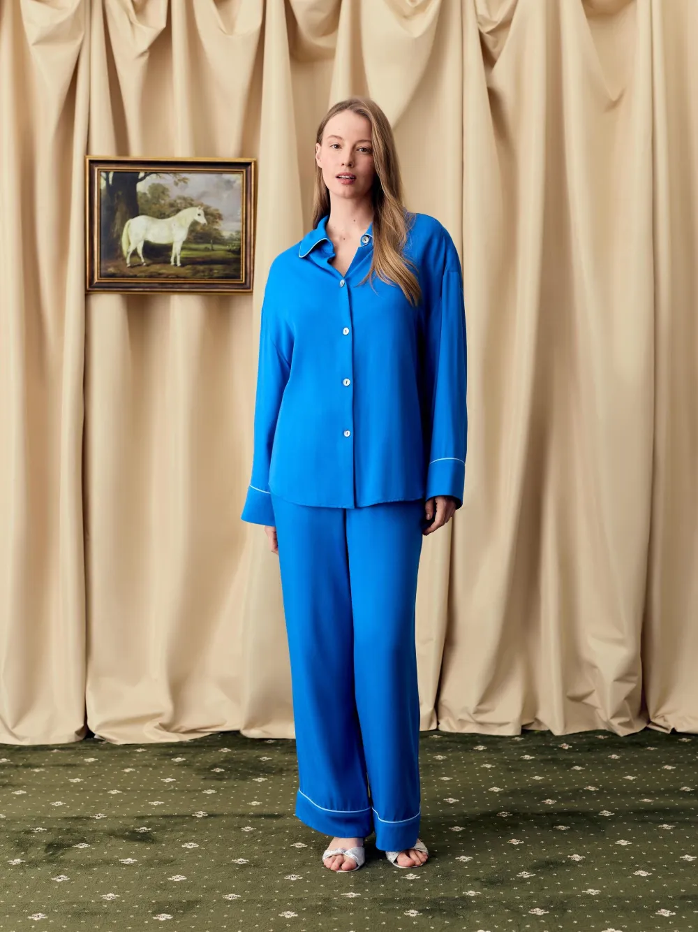 Sleeper Pastelle Oversized Shirt In Dusk Blue In Blue