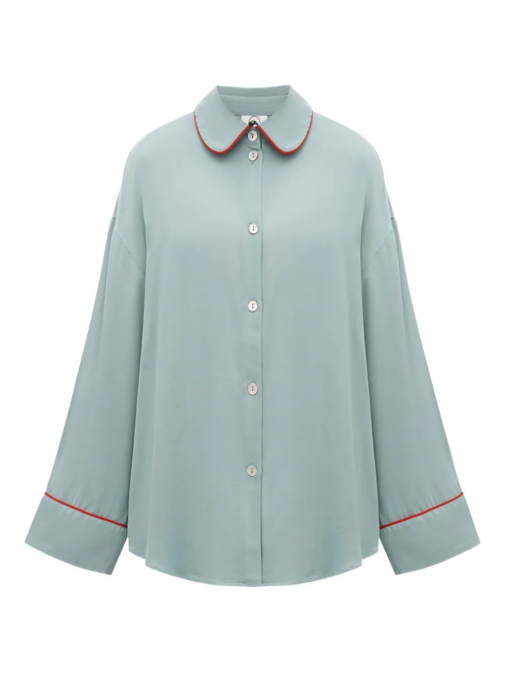 Sleeper Pastelle Oversized Shirt In Dove Blue In Black