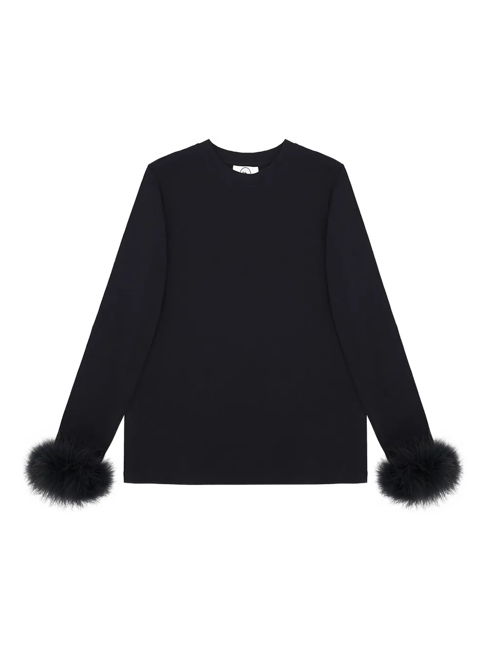 Sleeper Long Sleeve Stretch-cotton Jersey T-shirt With Detachable Feathers In Black