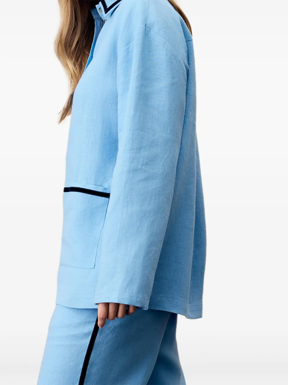 Sleeper Paros linnen pyjamabroek Blauw