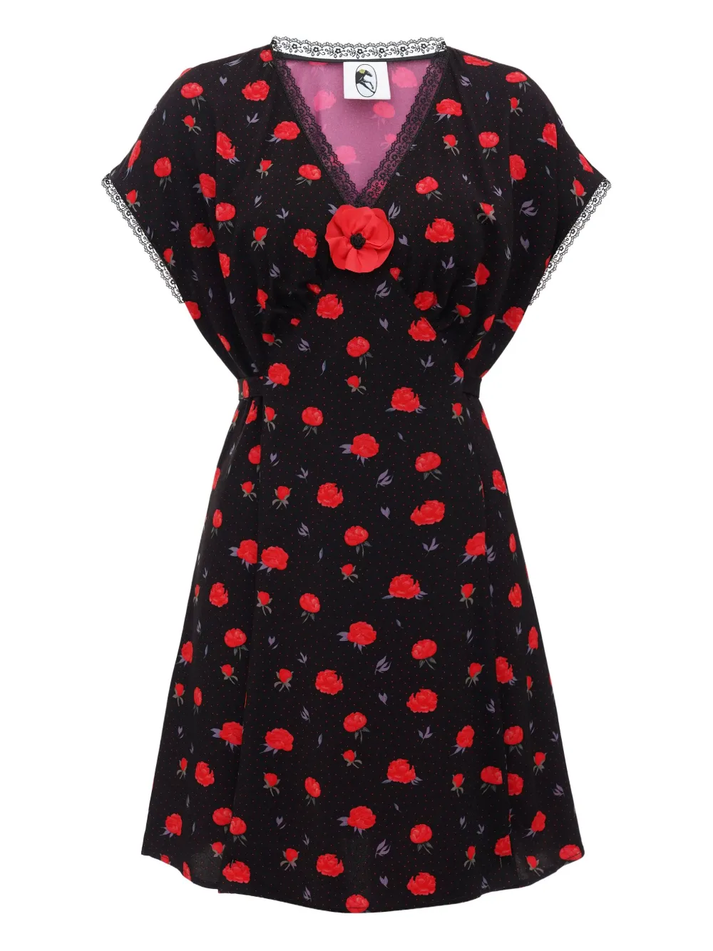 Sleeper Poppi Mini Dress In Poppies Print In Multi