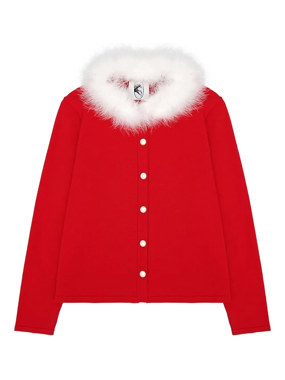 Sleeper Miss Kitty Cardigan With Detachable Feathers In Red