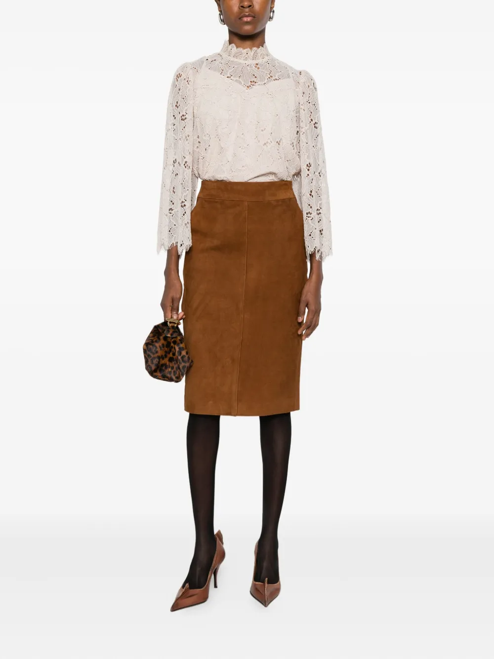 Suncoo lace-embellished blouse - Beige