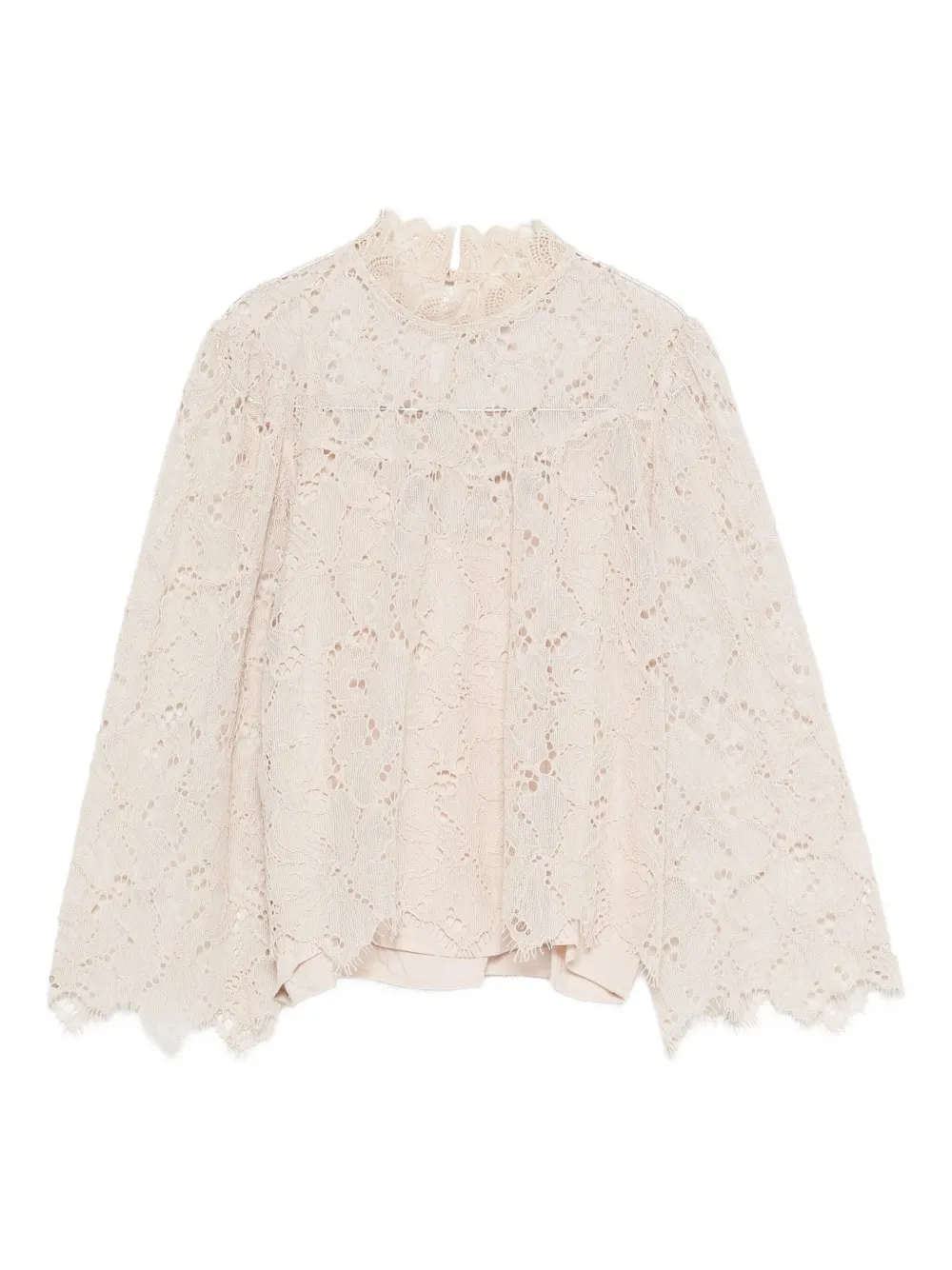 Suncoo Lace-embellished Blouse In Brown