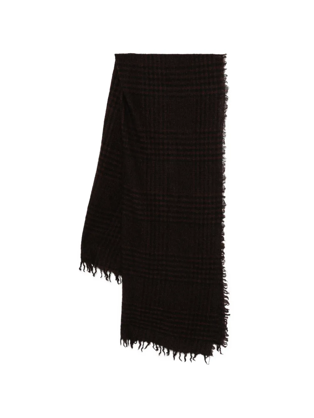 Faliero Sarti Principe check fringed scarf - Marrone