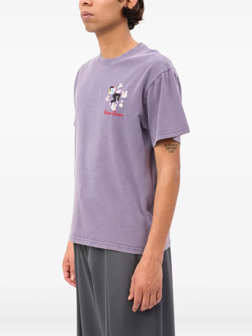 CARNE BOLLENTE Bunny Games T-shirt met borduurwerk Paars