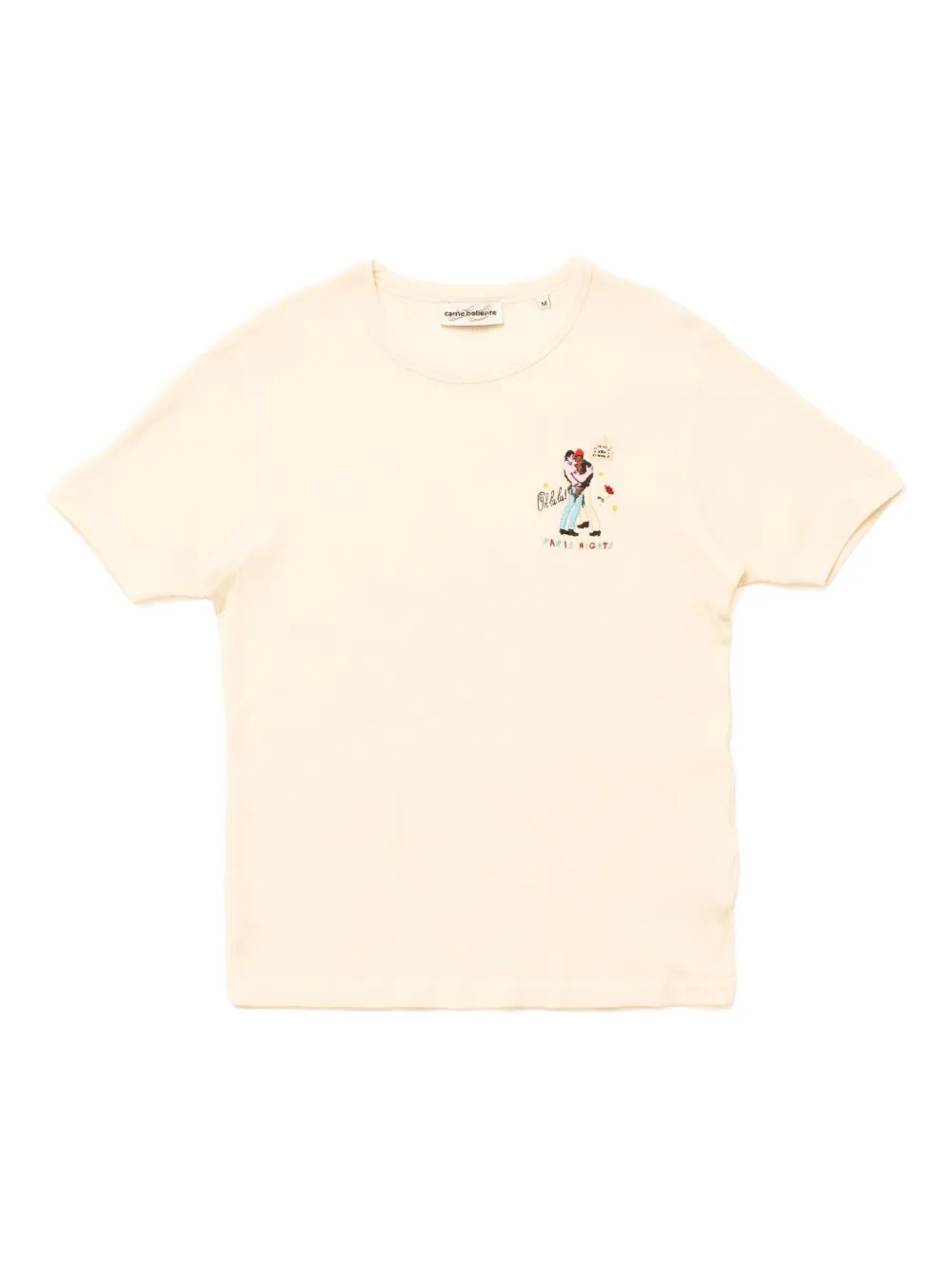 CARNE BOLLENTE embroidered Paris Nights delights T-shirt | Neutrals | Image 1