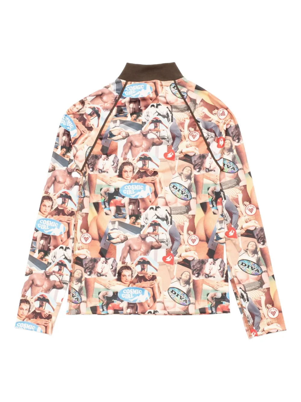 CARNE BOLLENTE Kinky Cardio top met print Beige