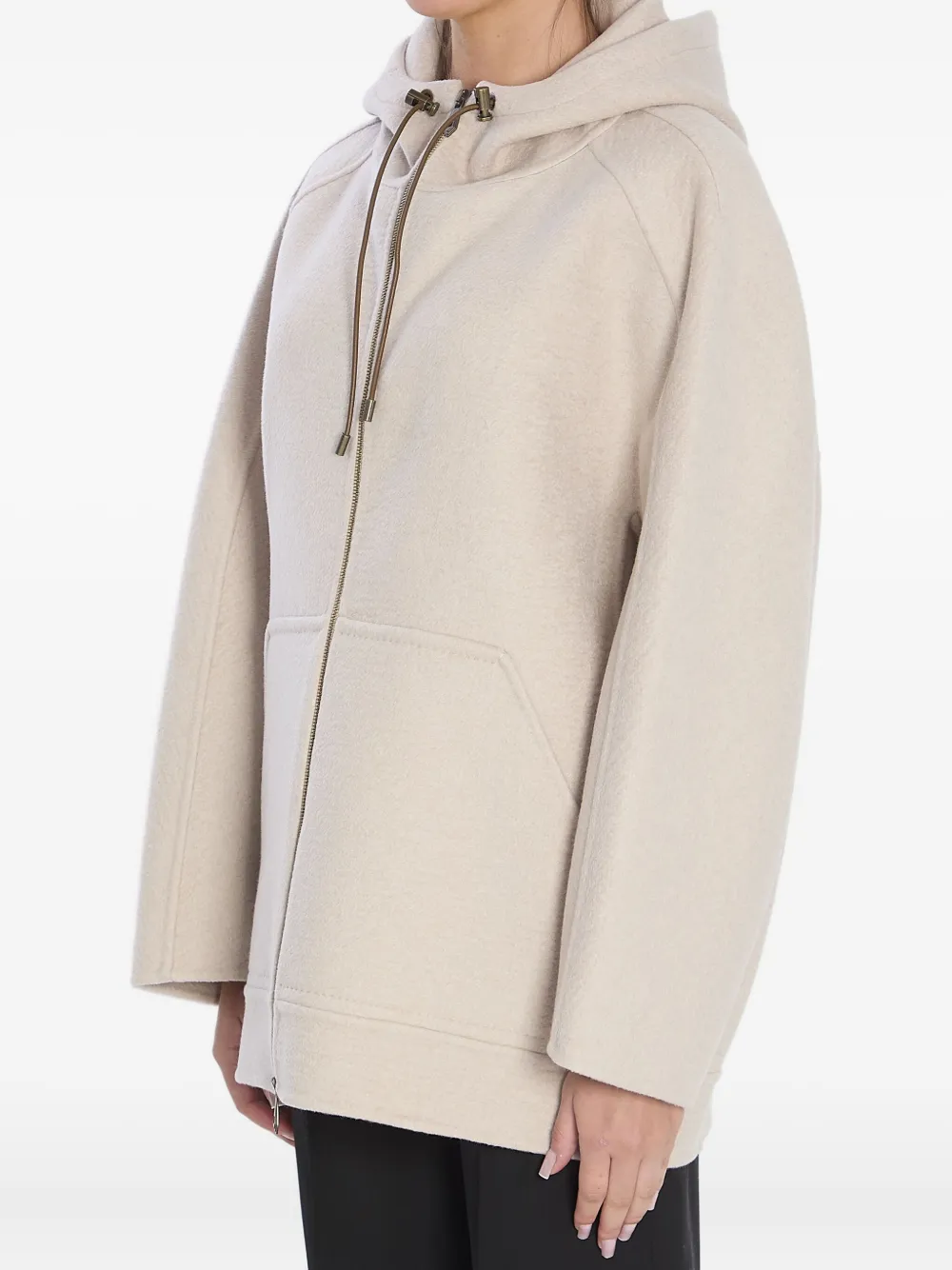 Max Mara Long-sleeved Sweatshirt Jacket In Neutral