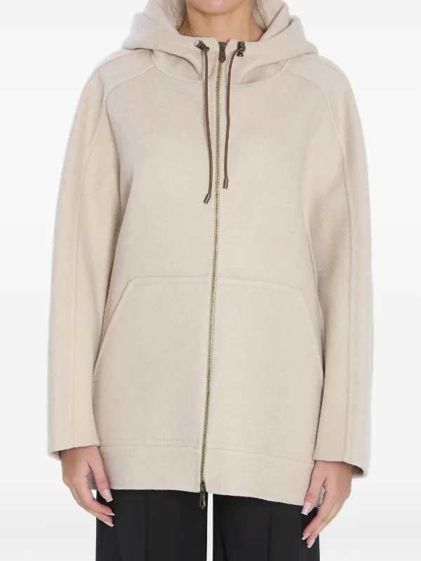 Max Mara フーデッド カシミアコート | グレー | FARFETCH JP