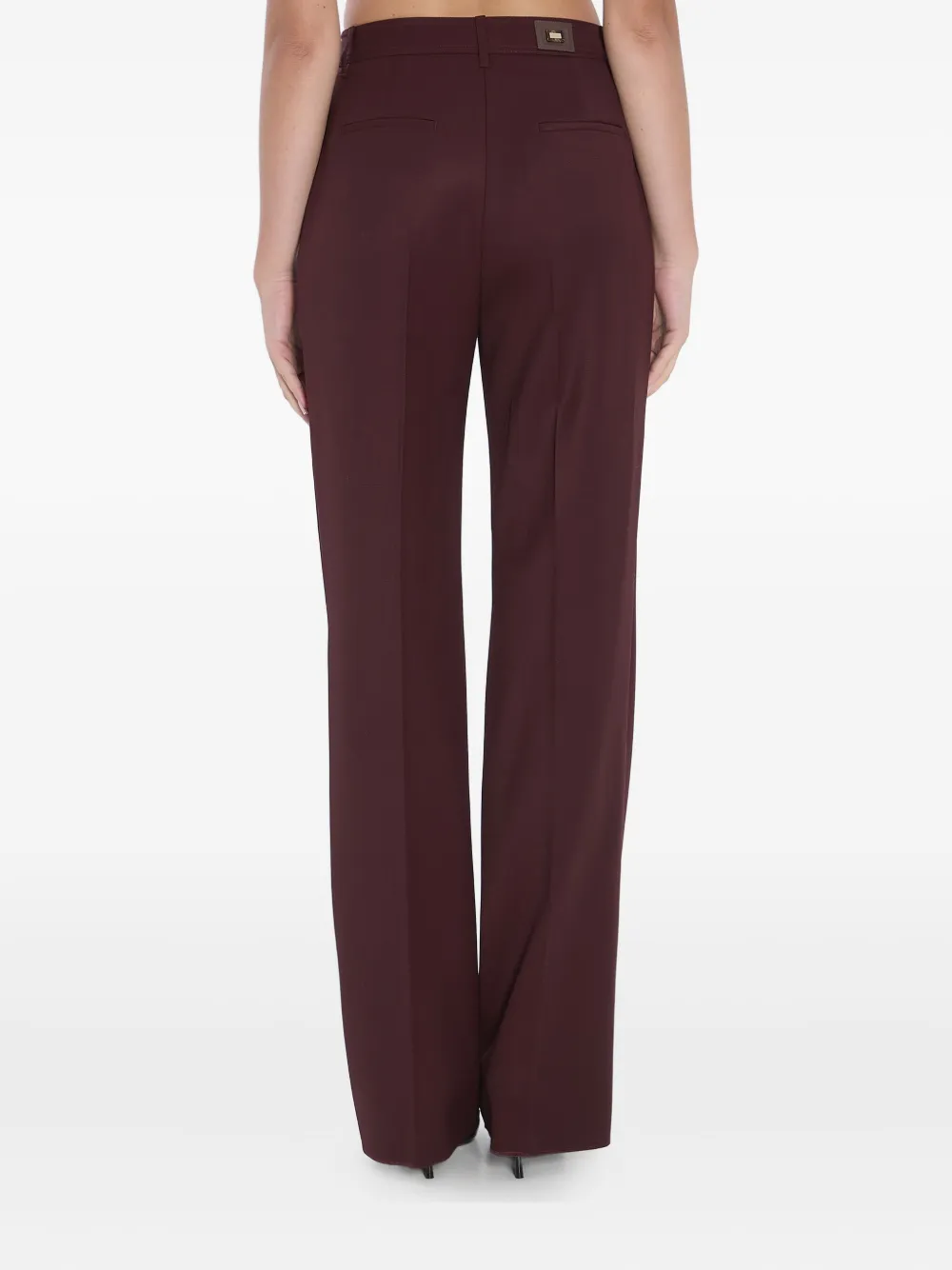 Max Mara Cannes Trousers In Virgin Wool In Burgundy