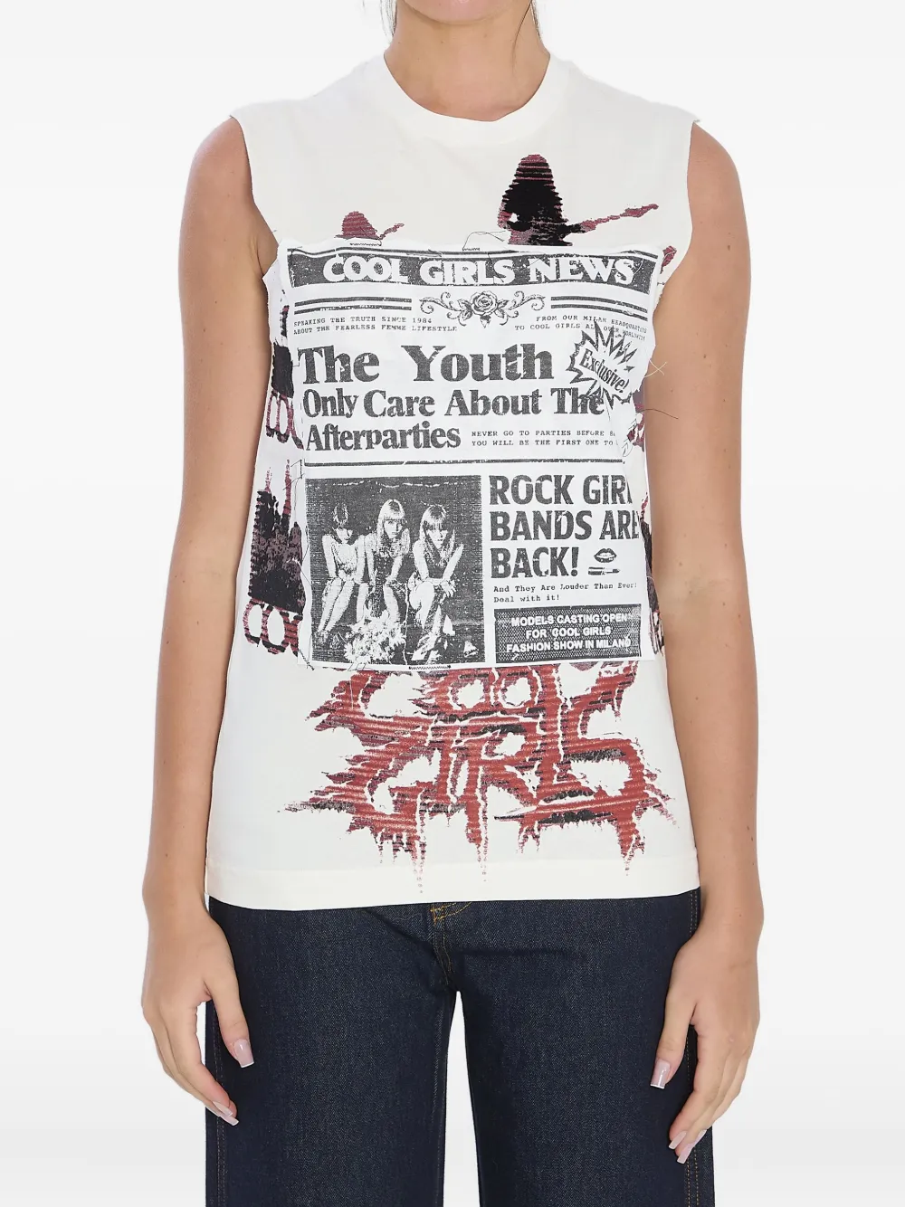 Dolce & Gabbana printed sleeveless top - Bianco