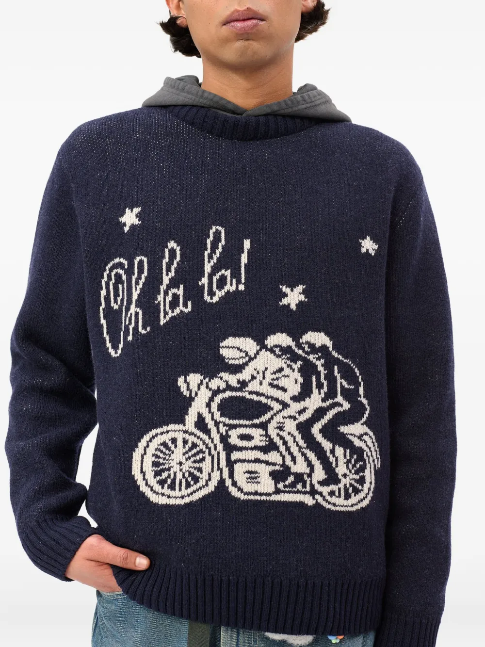 Carne Bollente Ménage À Trois Oh La La Graphic Sweater In Black