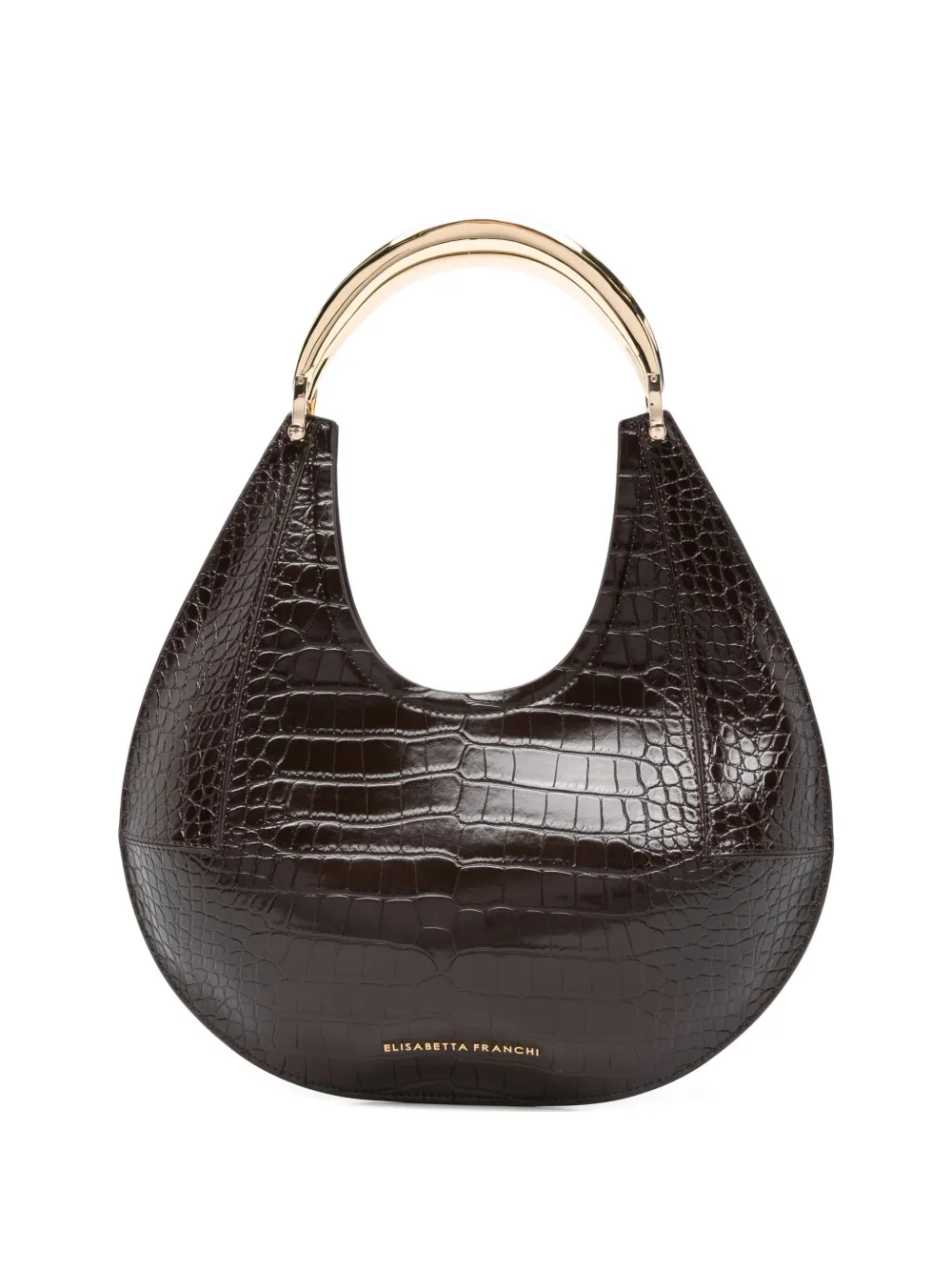 Elisabetta Franchi Crocodile-effect Tote Bag In Brown
