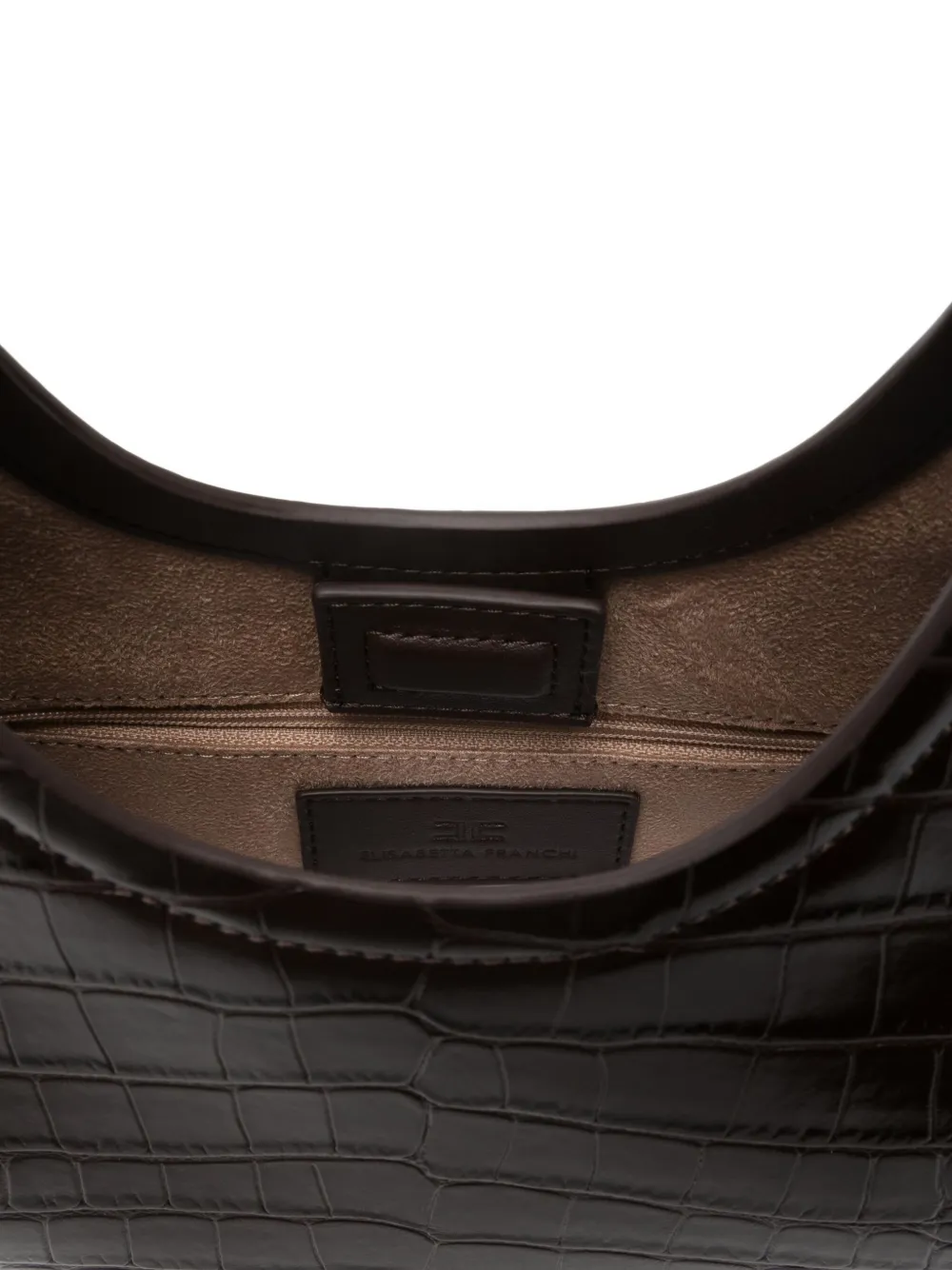 Elisabetta Franchi Crocodile-effect Tote Bag In Brown
