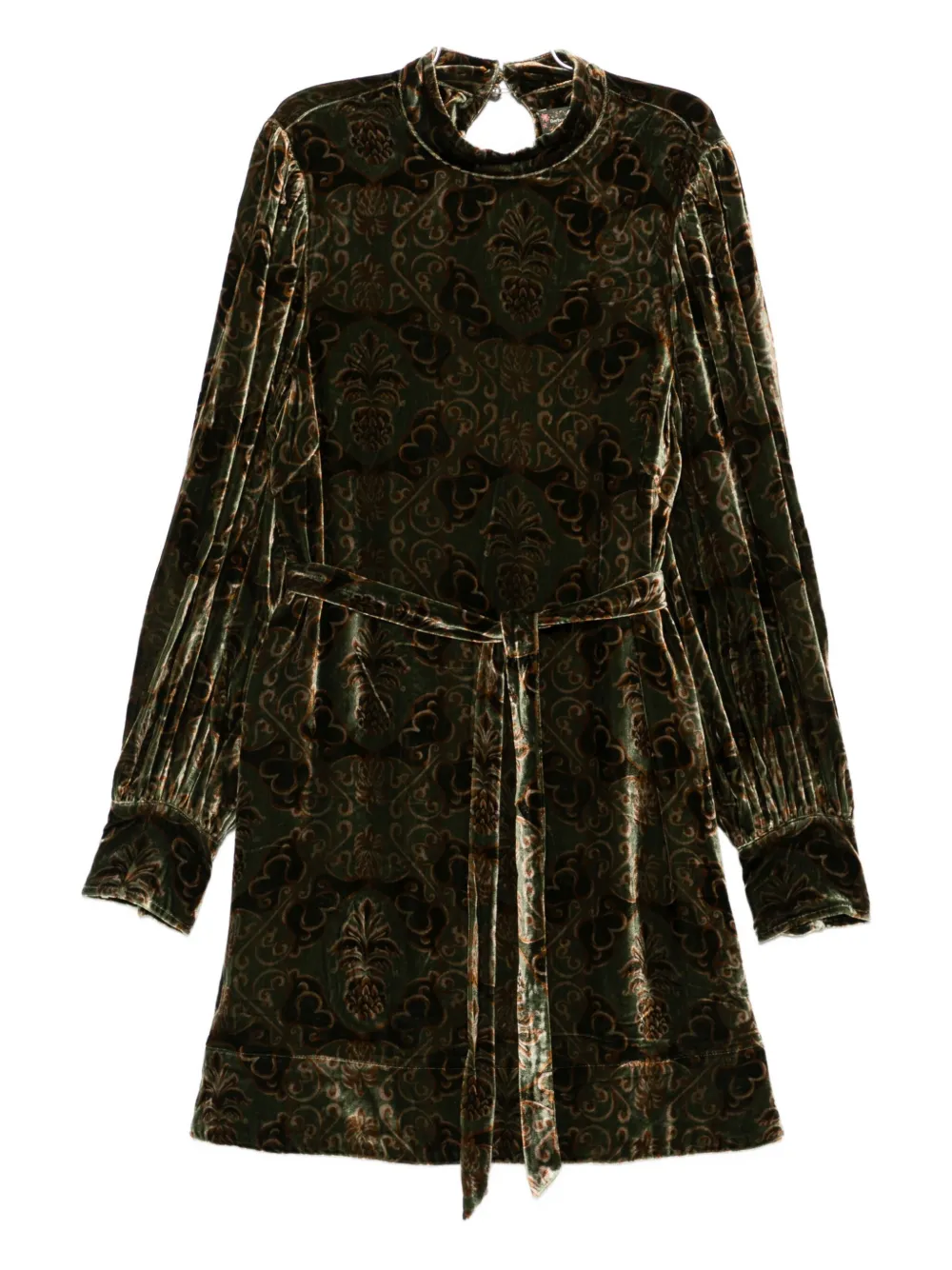 Barbour X Farm Rio Ana Clara Mini Dress In Green