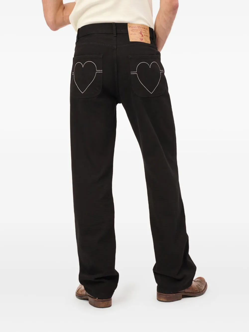 CARNE BOLLENTE Heart Break jeans Zwart