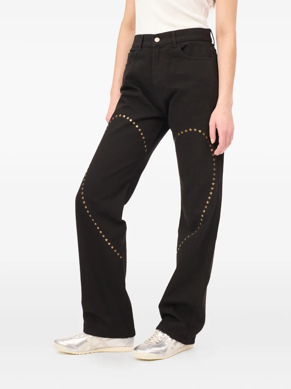 CARNE BOLLENTE Heart Break jeans Zwart