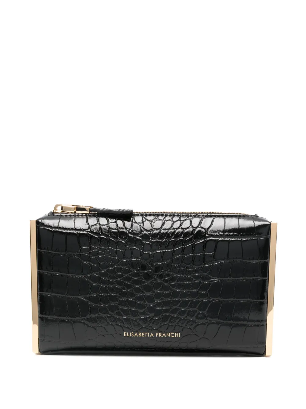 Elisabetta Franchi Clutch mit Kroko-Prägung | Schwarz | Image 1