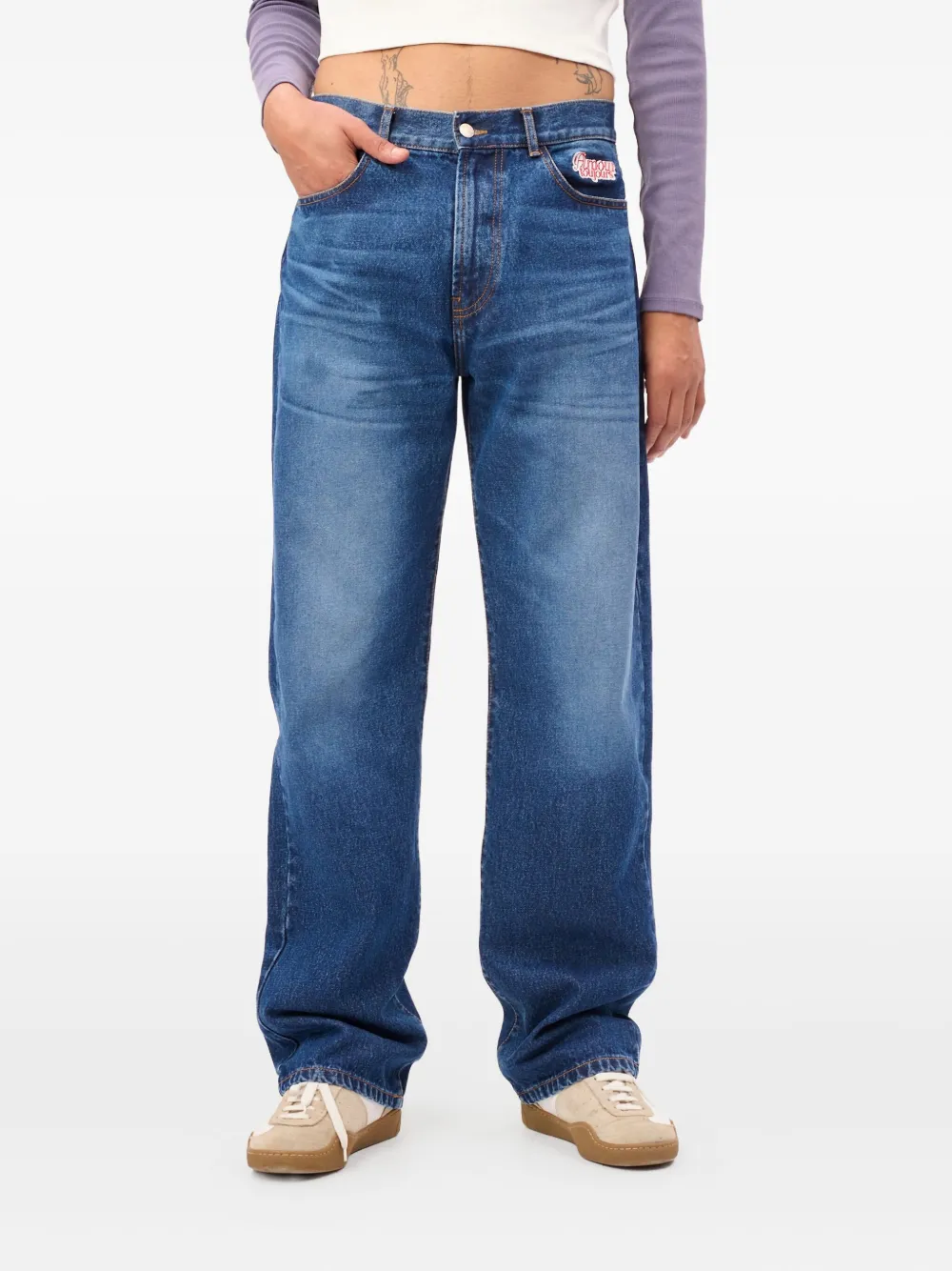 CARNE BOLLENTE heart pocket Back Pocket Pleasures denim - Blauw