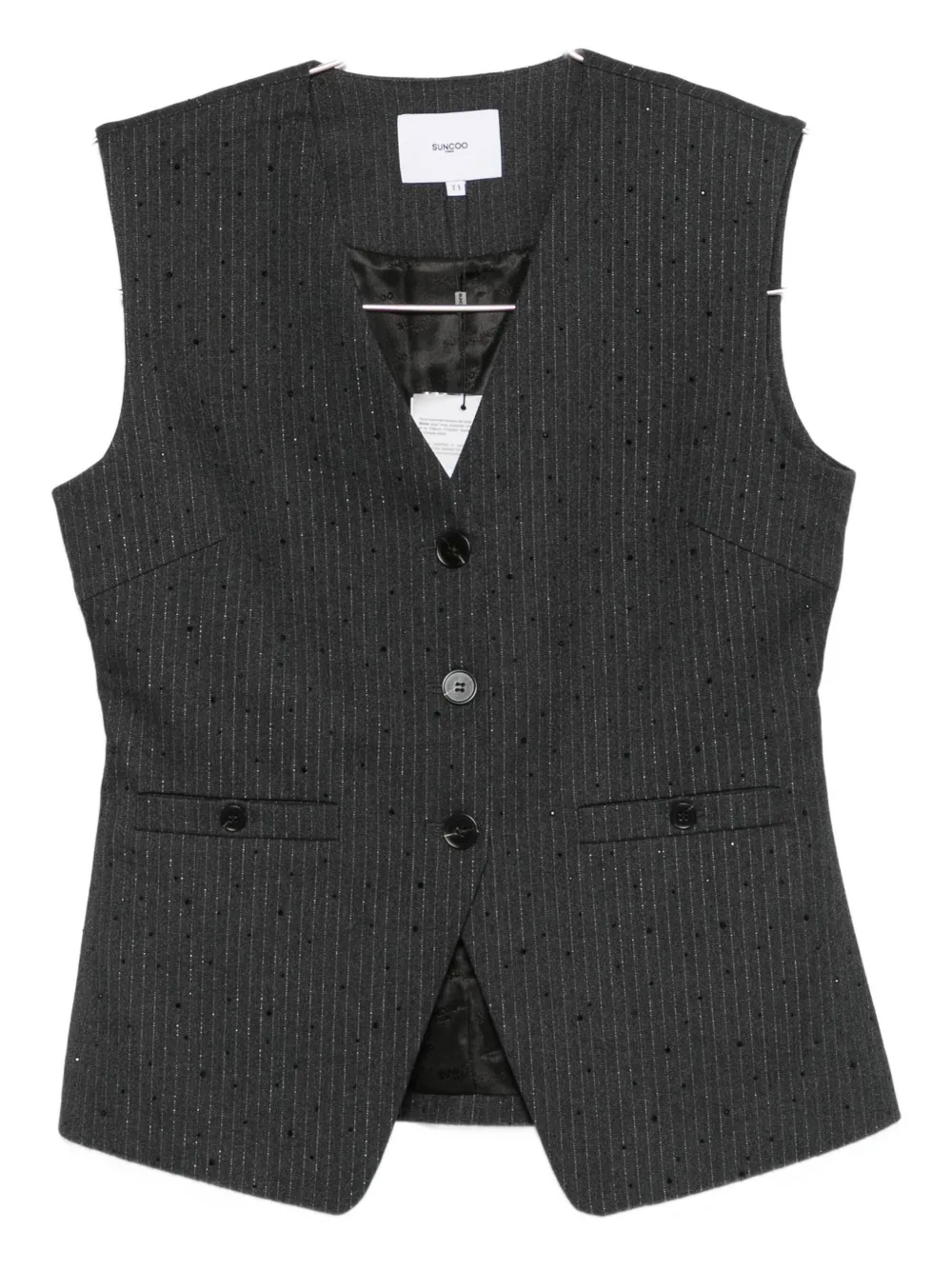 Suncoo Pinstripe Single-breasted Suit In Gray