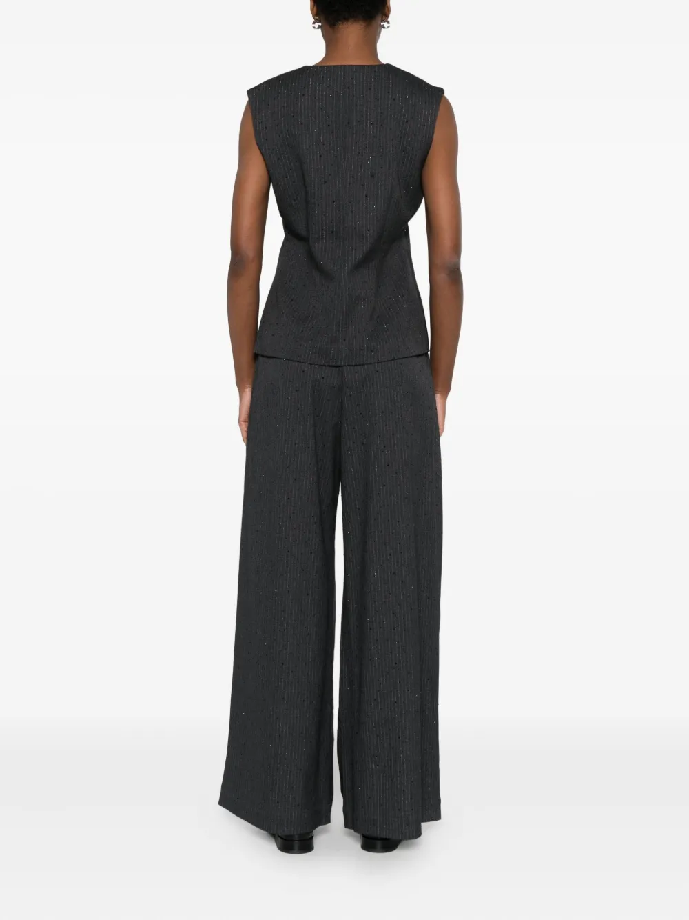 suncoo Pak met krijtstreep en enkele rij knopen Grijs