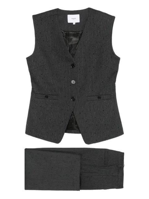 suncoo traje con botones y estampado de rayas diplomáticas