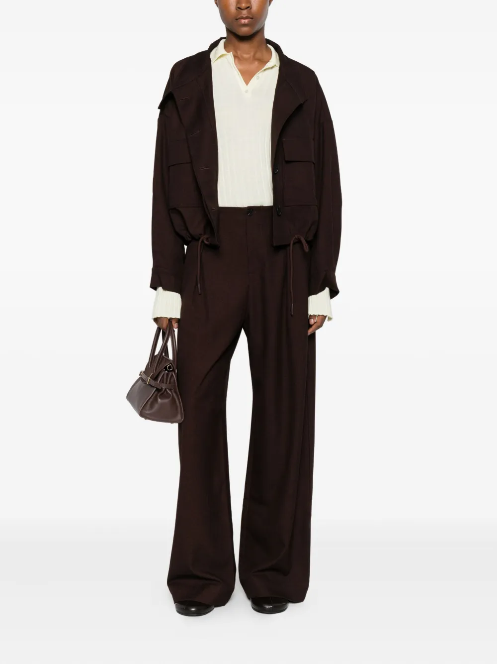 Suncoo Drawstring Jacket In Brown