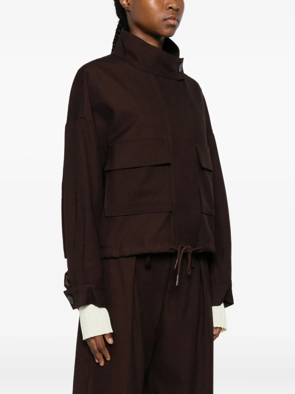 Suncoo Drawstring Jacket In Brown