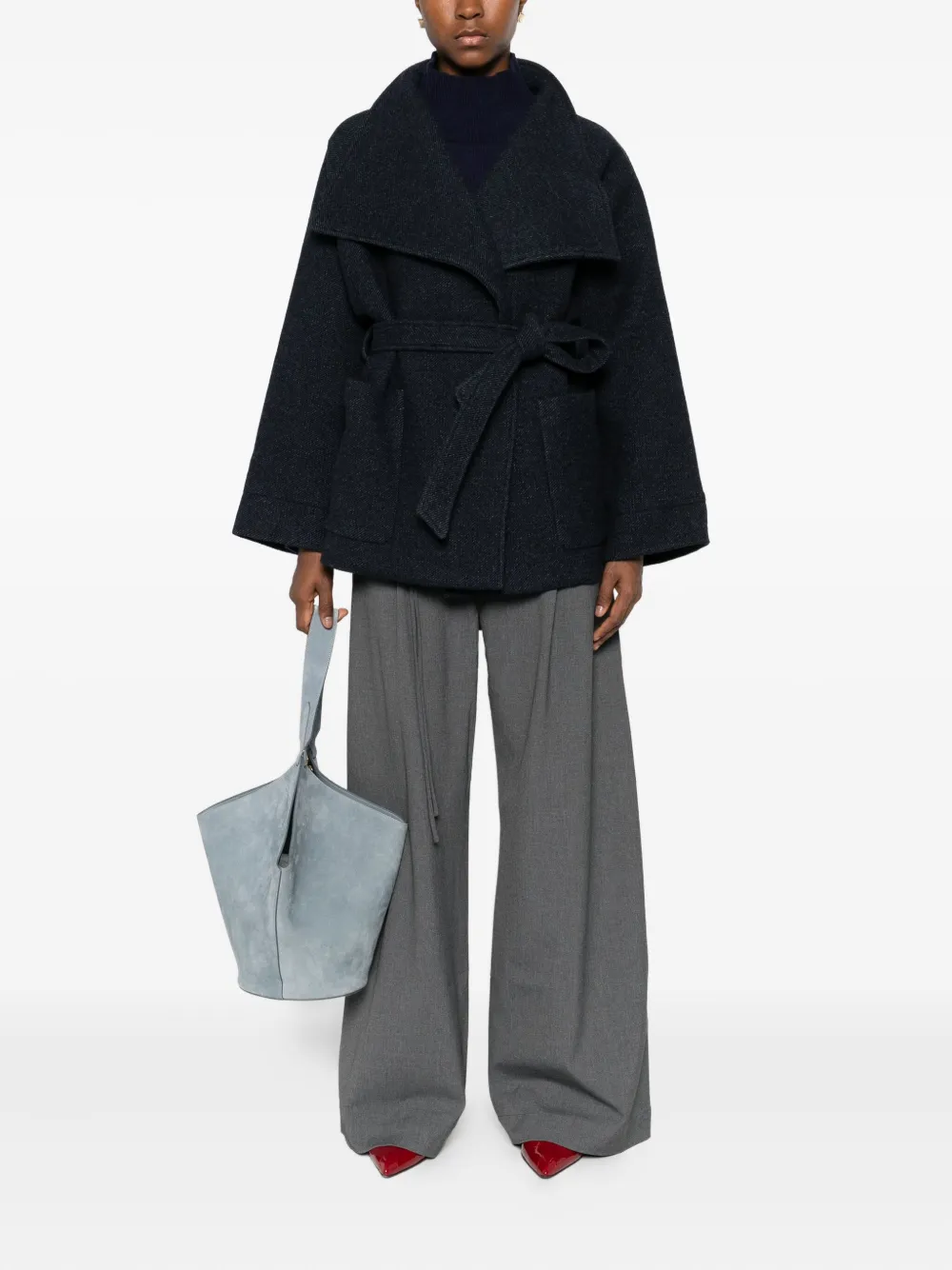 suncoo cotton belted jacket | Single Breasted Coats | Image 2