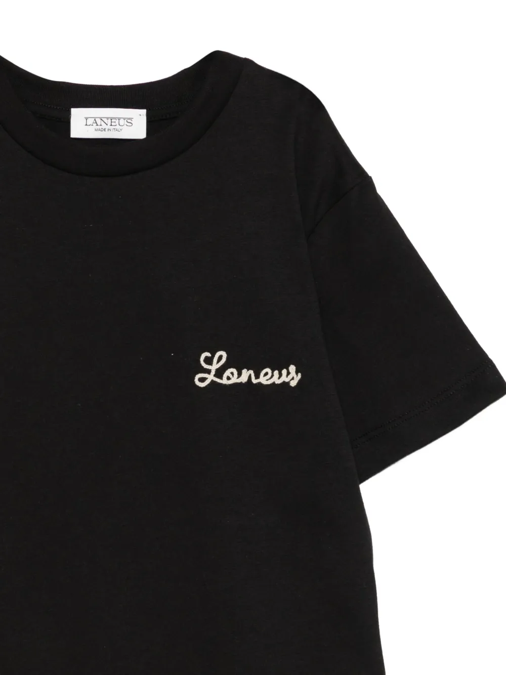 LANEUS KID T-shirt met geborduurd logo 110 BLACK