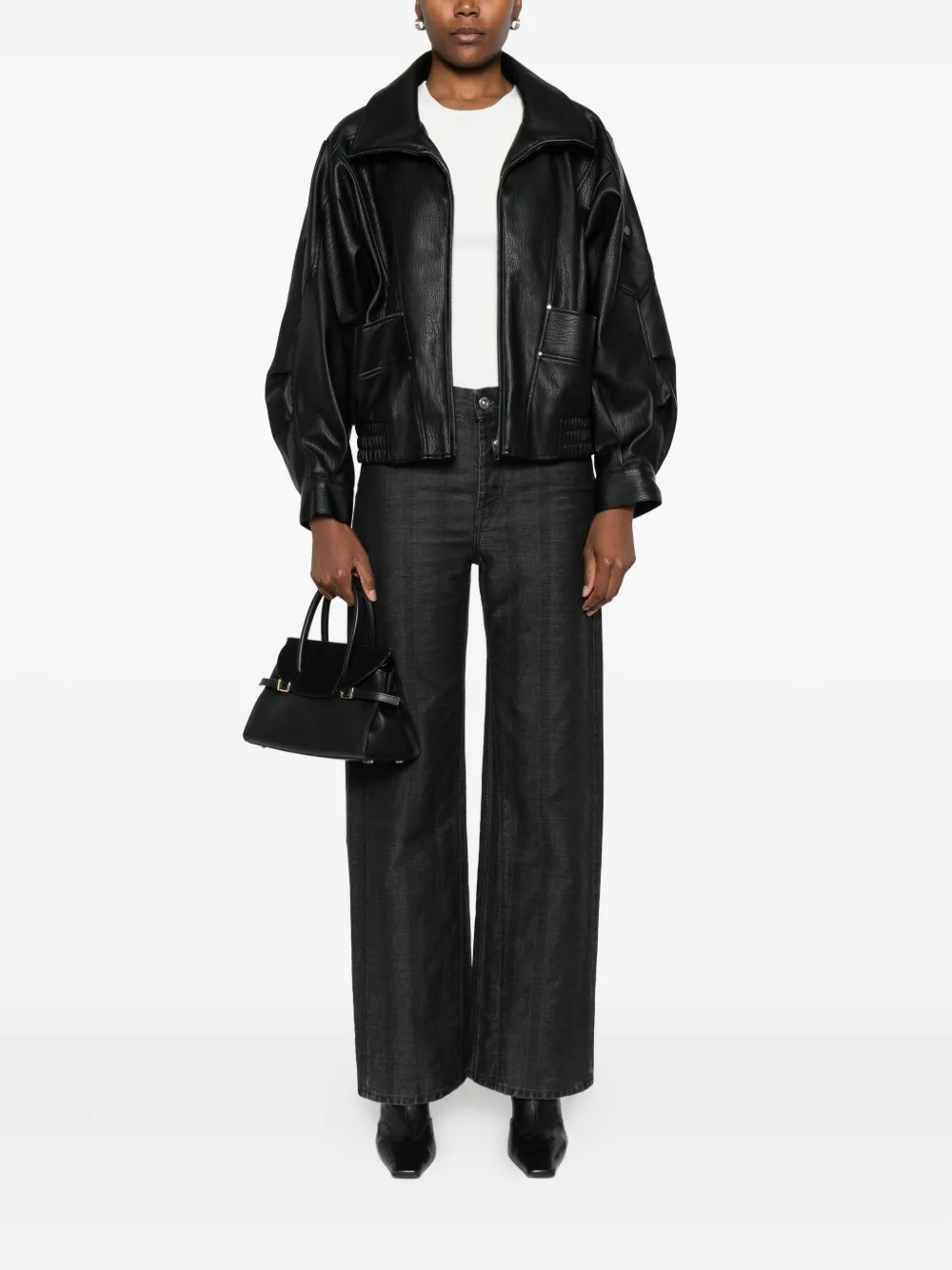 suncoo faux-leather coat | Single Breasted Coats | Image 2