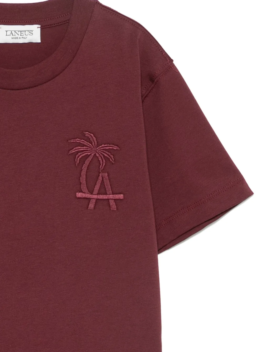 Laneus Logo-embroidered T-shirt In Red