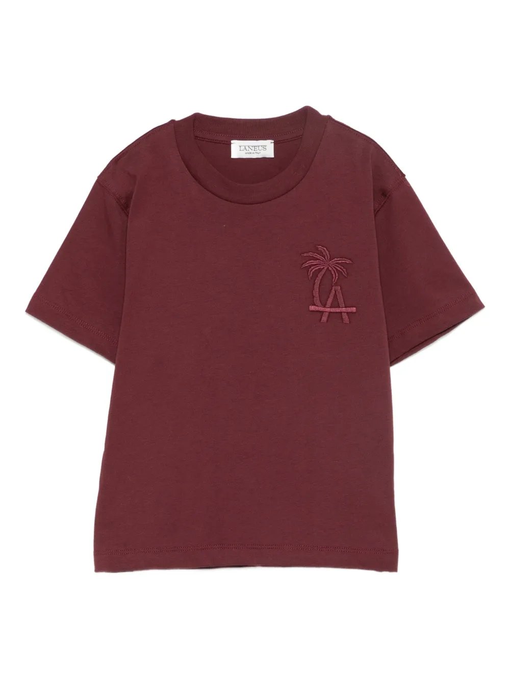 Laneus logo-embroidered T-shirt - Rosso