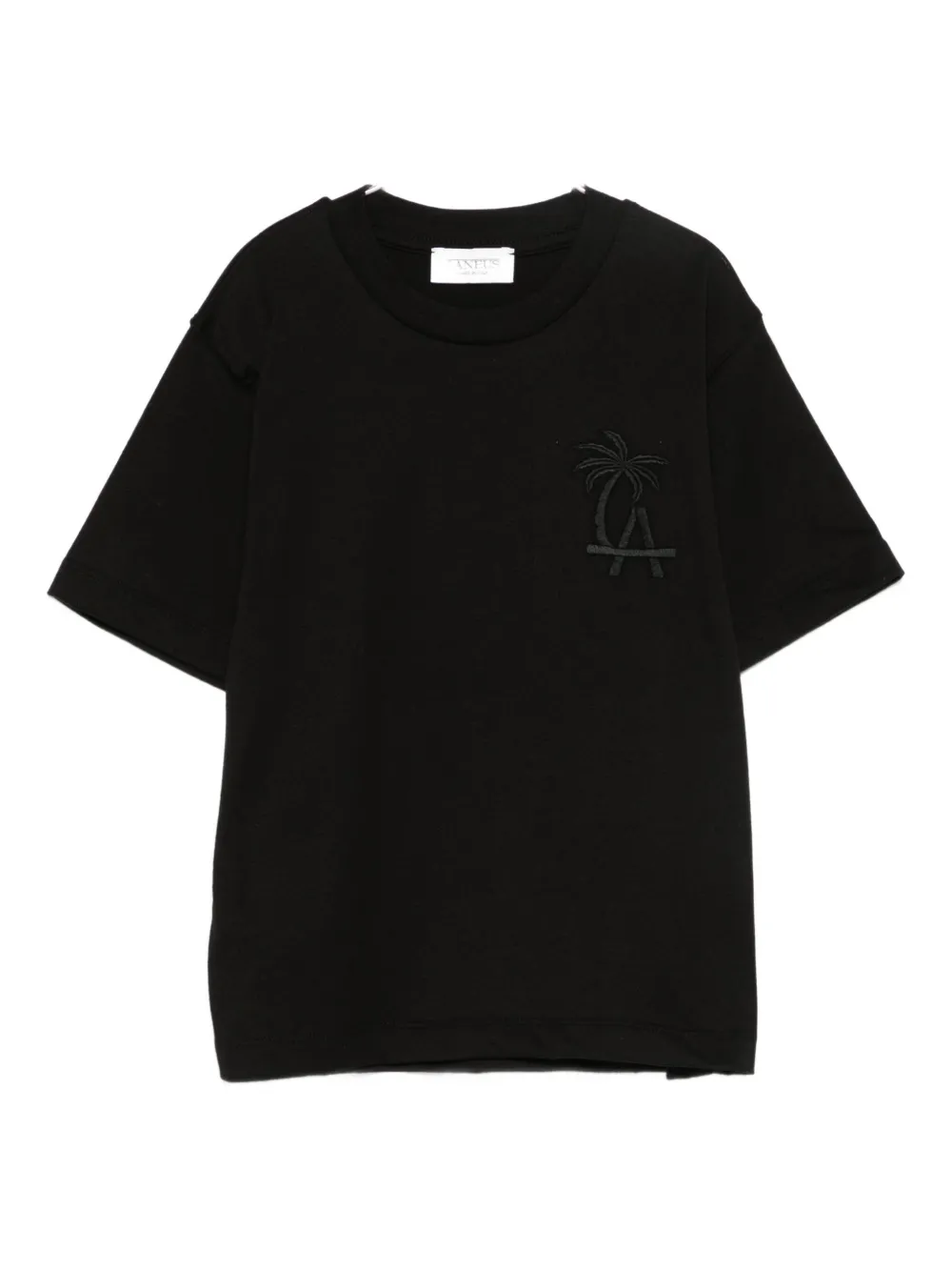 Laneus Logo-embroidered T-shirt In Black