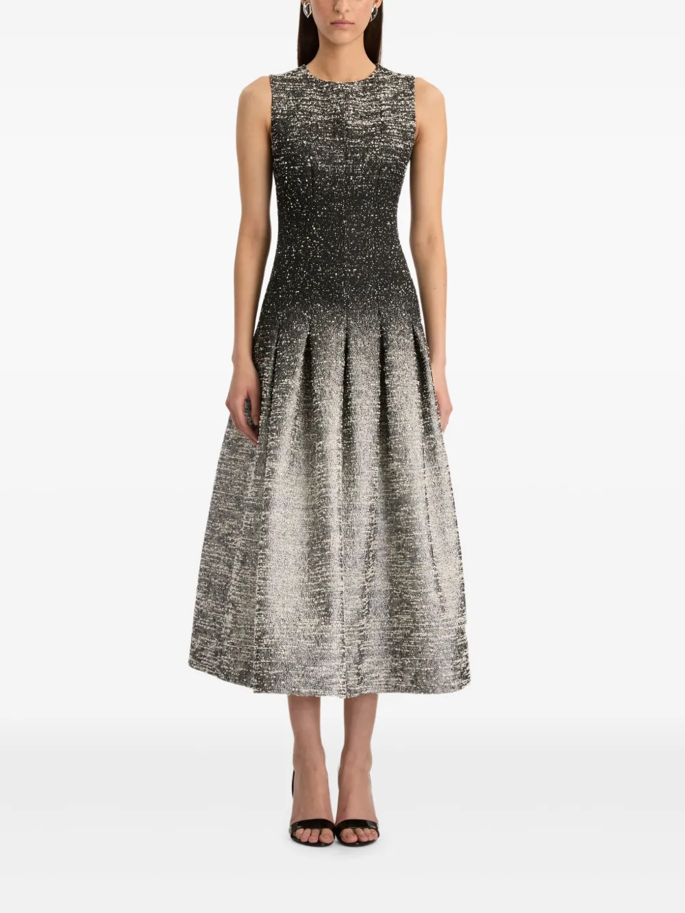 Oscar de la Renta Lurex jurk met jacquard - Zwart