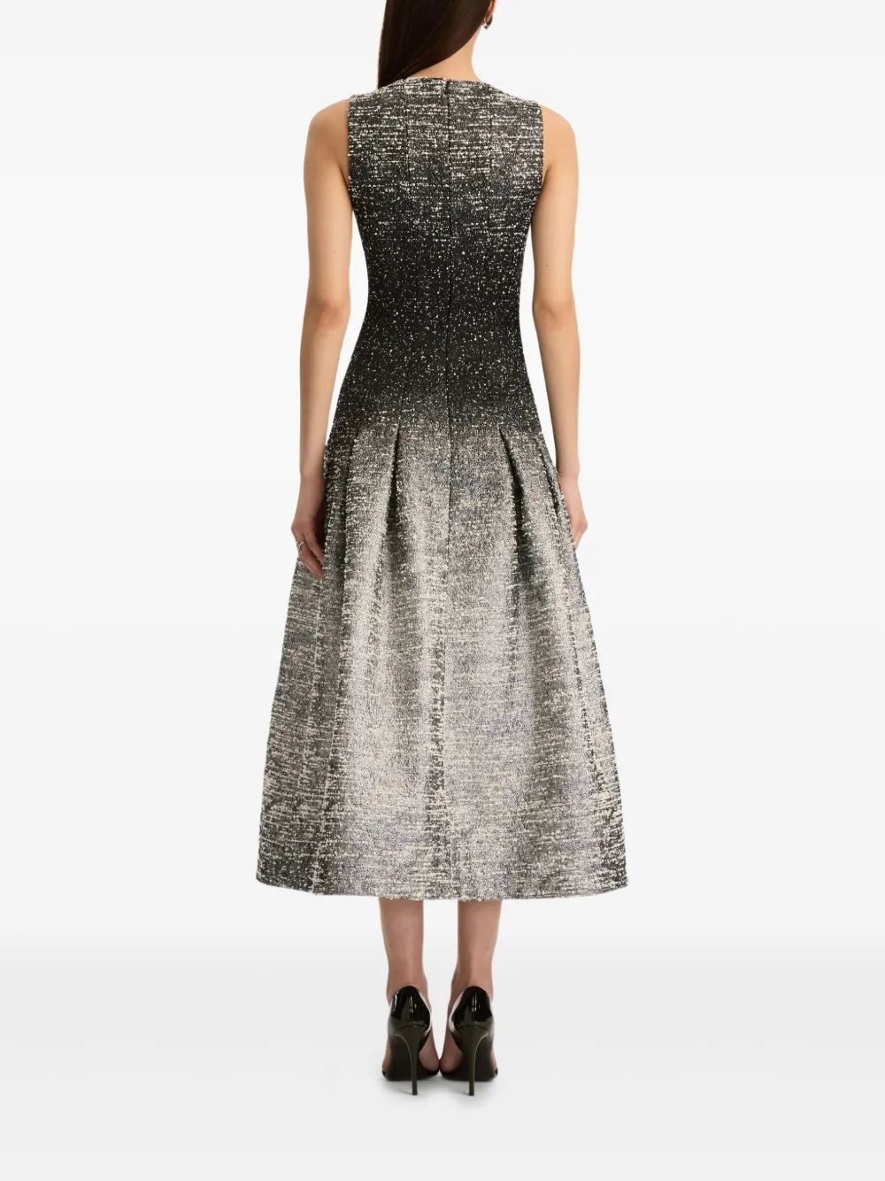 Oscar De La Renta Ombr Lurex Boucl Jacquard Dress In Black