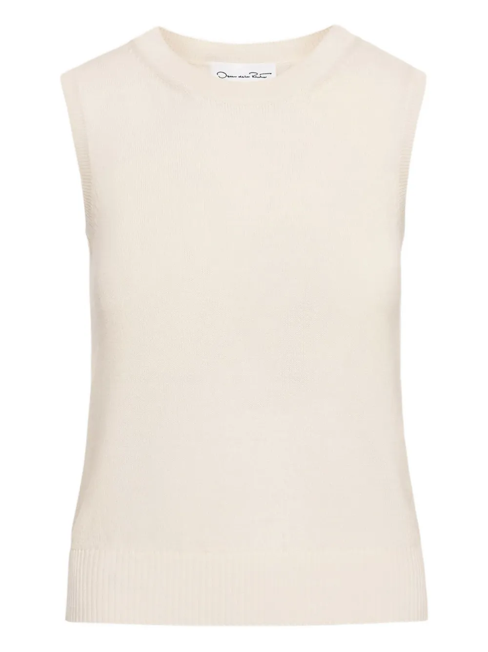 Oscar De La Renta Virgin Wool Top In Neutral