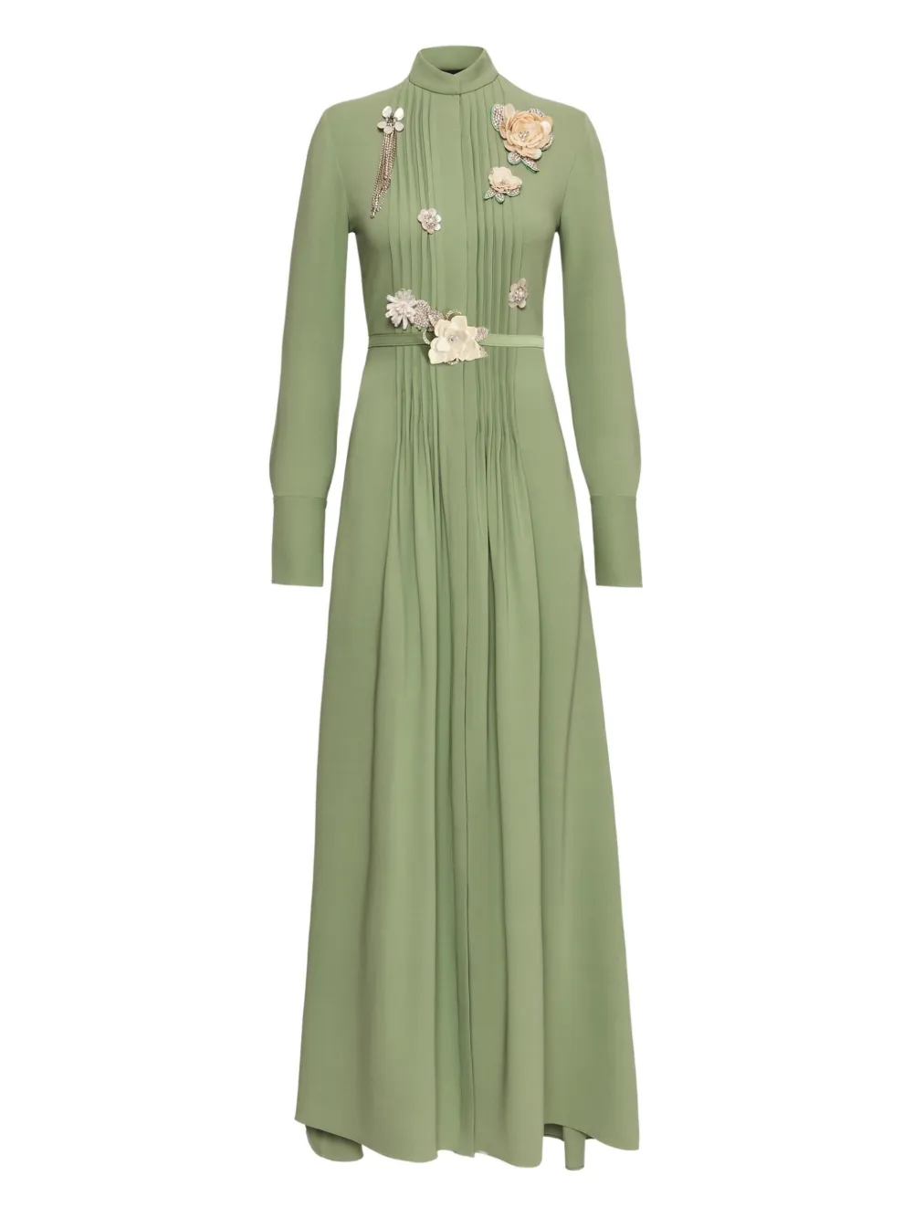 Oscar de la Renta ブローチディテール ドレス - グリーン