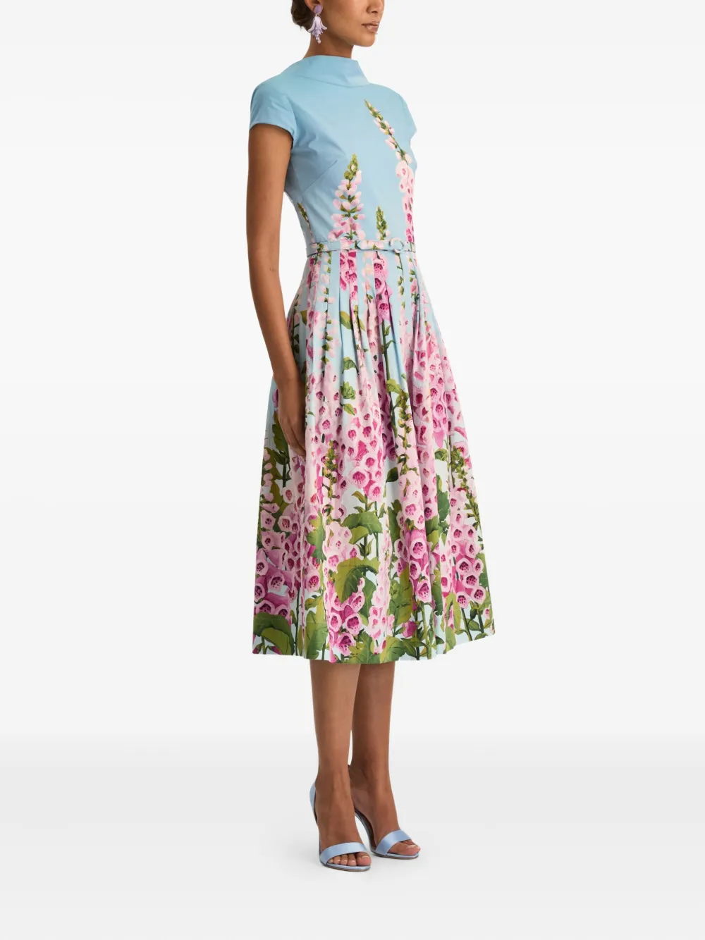 Oscar De La Renta Floral-pattern Midi Dress In Multi