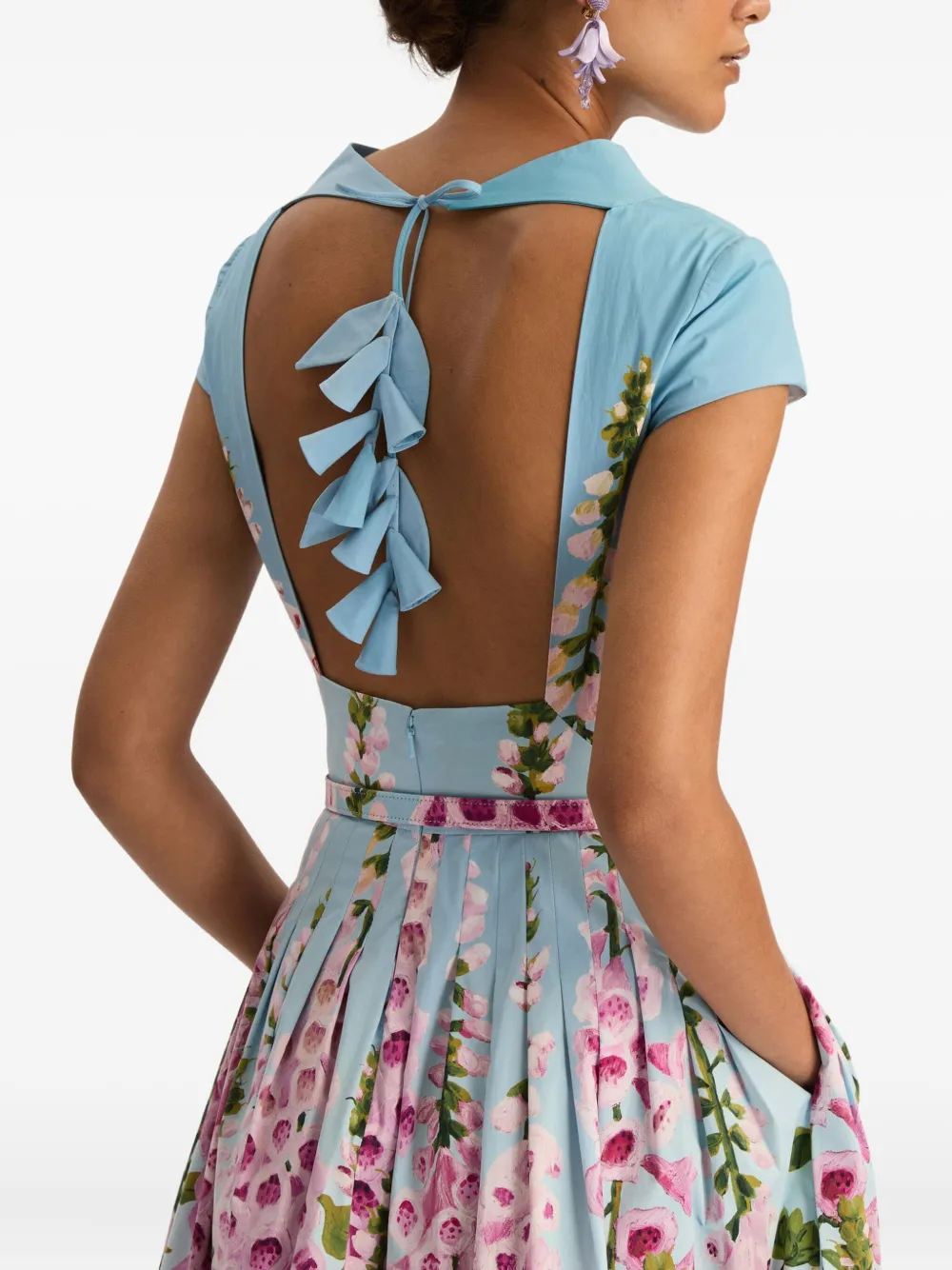 Oscar De La Renta Floral-pattern Midi Dress In Multi