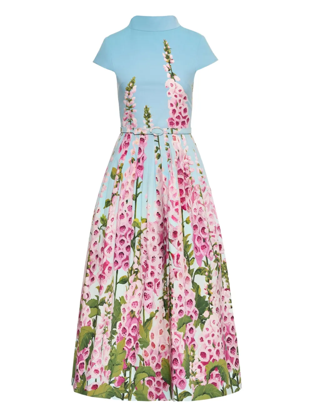 Oscar De La Renta Floral-pattern Midi Dress In Multi