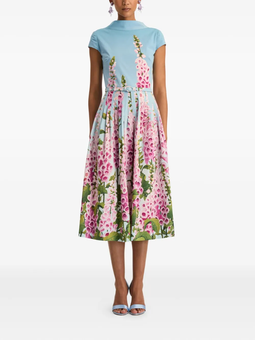 Oscar de la Renta Maxi-jurk met bloemenprint - Blauw