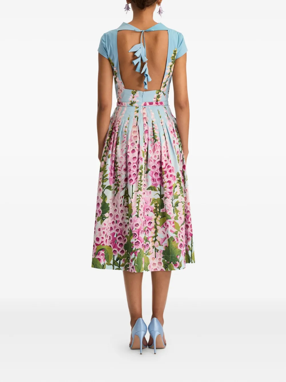 Oscar De La Renta Floral-pattern Midi Dress In Multi