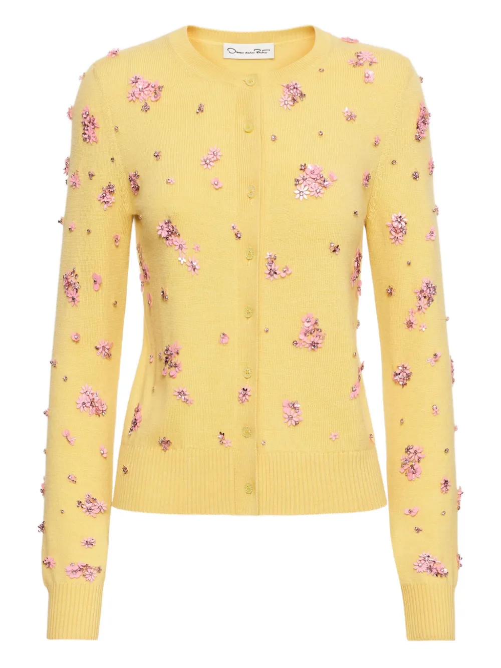 Oscar de la Renta Cardigan con cristalli - Giallo